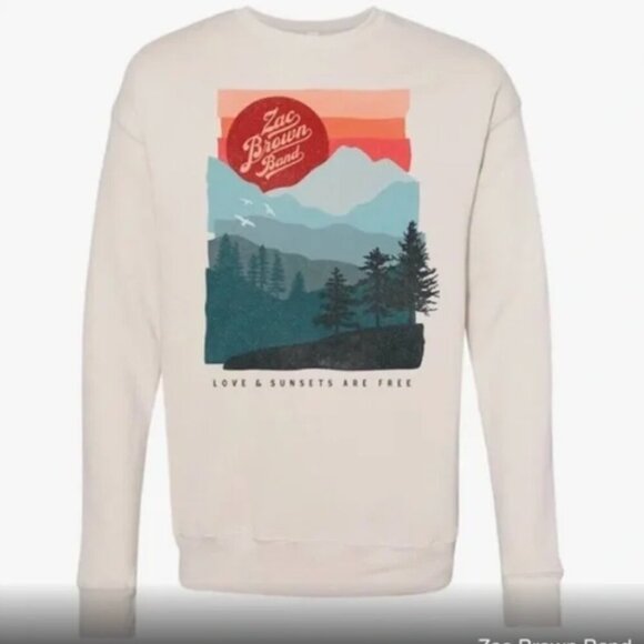 ZAC BROWN BAND “Love and Sunsets Are Free” Tour Crewneck Sweatshirt Size XL - Picture 1 of 7